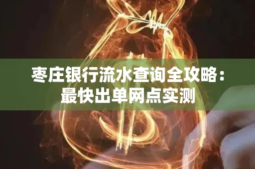 枣庄银行流水查询全攻略：最快出单网点实测